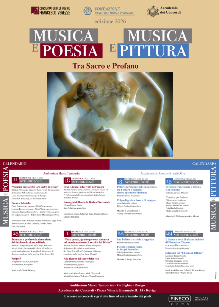 locandina Musica e poesia - Musica e pittura 2026